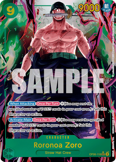 Roronoa Zoro OP06-118 (Parallel 1) Wings of the Captain One Piece Karte