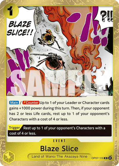 Blaze Slice OP07-116 500 Years in the Future One Piece Karte