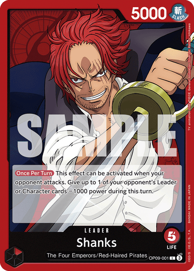 Shanks OP09-001 Emperors in the New World One Piece Karte