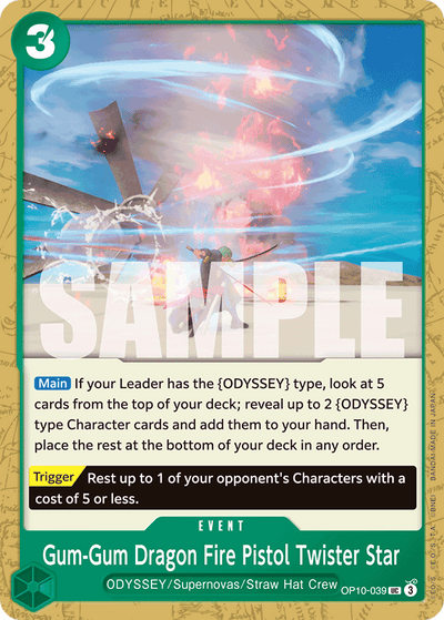 Gum-Gum Dragon Fire Pistol Twister Star OP10-039 Royal Blood One Piece Karte