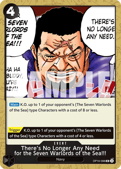 There’s No Longer Any Need for the Seven Warlords of the Sea!!! OP10-096 Royal Blood One Piece Karte