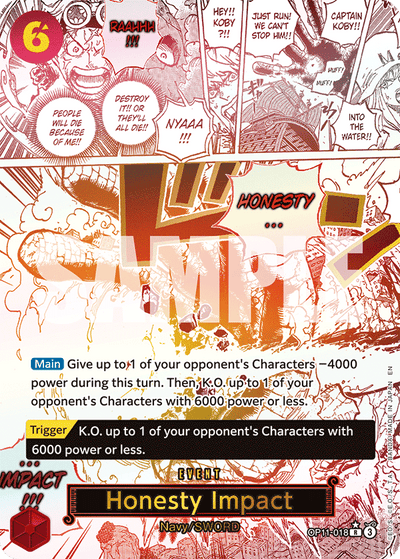Honesty Impact OP11-018 (Parallel 1) A Fist of Divine Speed One Piece Karte