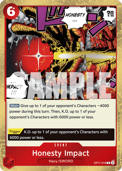 Honesty Impact OP11-018 A Fist of Divine Speed One Piece Karte