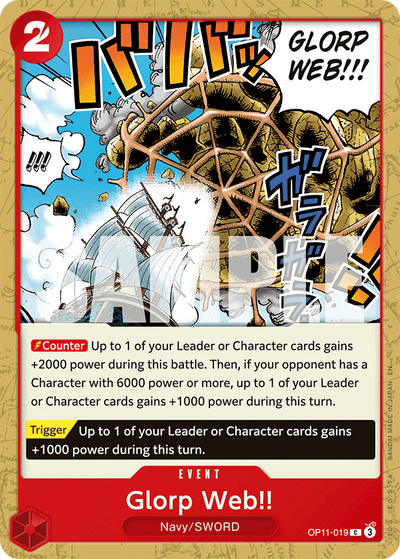 Glorp Web!! OP11-019 A Fist of Divine Speed One Piece Karte