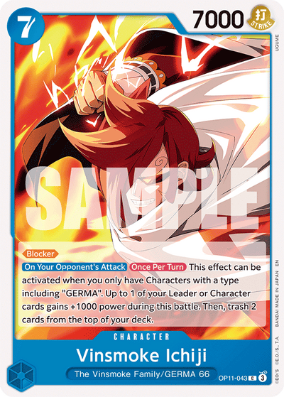 Vinsmoke Ichiji OP11-043 A Fist of Divine Speed One Piece Karte