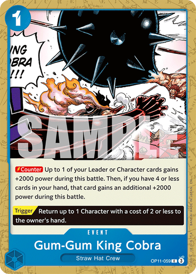 Gum-Gum King Cobra OP11-059 A Fist of Divine Speed One Piece Karte