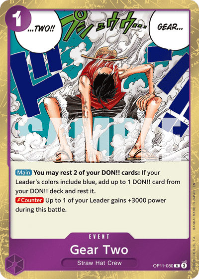 Gear Two OP11-080 A Fist of Divine Speed One Piece Karte