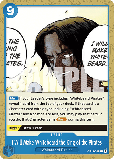 I Will Make Whitebeard the King of the Pirates OP12-058 Legacy of the Master One Piece Karte