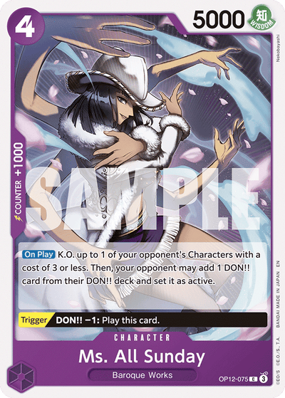 Ms. All Sunday OP12-075 Legacy of the Master One Piece Karte