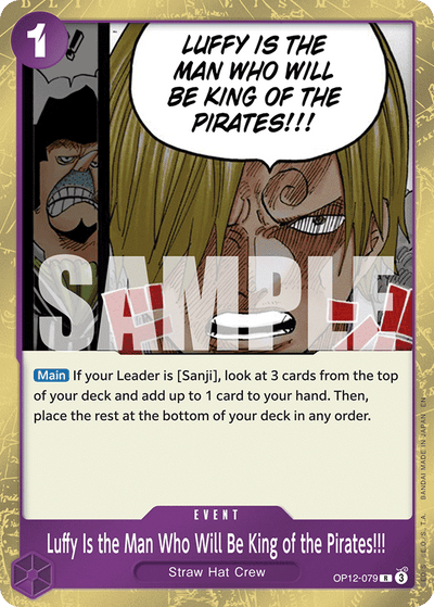 Luffy Is the Man Who Will Be King of the Pirates!!! OP12-079 Legacy of the Master One Piece Karte