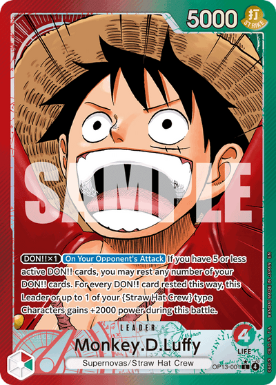 Monkey.D.Luffy OP13-001 (Parallel 1) Carrying On His Will One Piece Karte