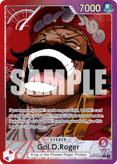 Gol.D.Roger OP13-003 (Parallel 1) Carrying On His Will One Piece Karte