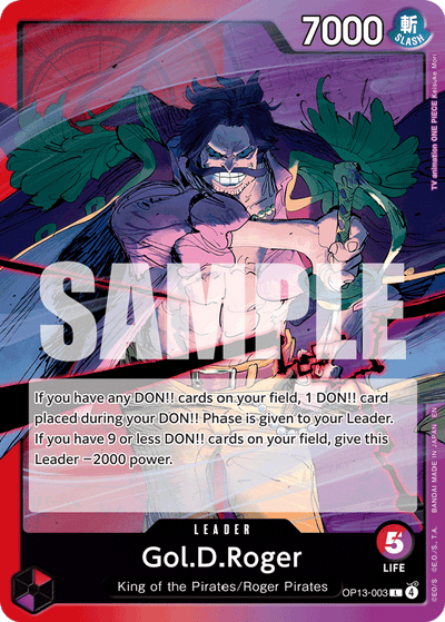 Gol.D.Roger OP13-003 Carrying On His Will One Piece Karte