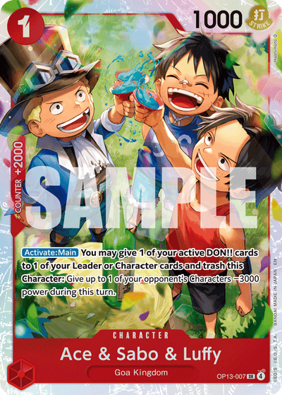 Ace &amp; Sabo &amp; Luffy OP13-007 Carrying On His Will One Piece Karte
