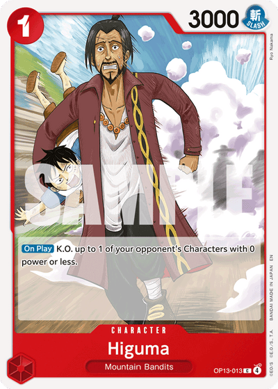 Higuma OP13-013 Carrying On His Will One Piece Karte