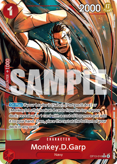 Monkey.D.Garp OP13-016 (Parallel 1) Carrying On His Will One Piece Karte