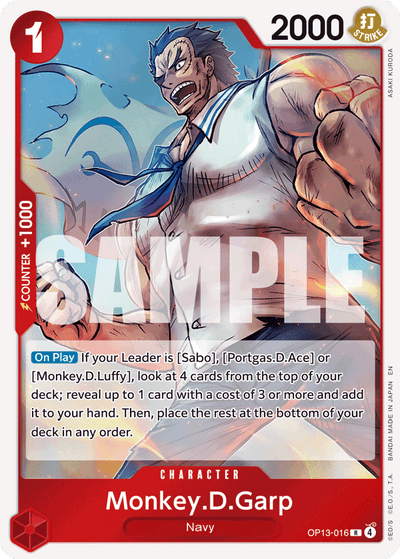 Monkey.D.Garp OP13-016 Carrying On His Will One Piece Karte