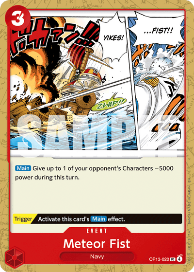 Meteor Fist OP13-020 Carrying On His Will One Piece Karte