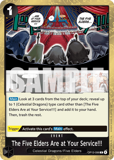 The Five Elders Are at Your Service!!! OP13-096 Carrying On His Will One Piece Karte