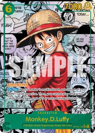 Monkey.D.Luffy OP13-118 (Parallel 2) Carrying On His Will One Piece Karte