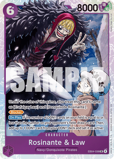 Rosinante &amp; Law EB04-038 The Azure Sea's Seven One Piece Karte