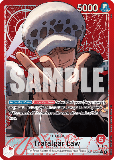 Trafalgar Law OP14-001 (Parallel 1) The Azure Sea's Seven One Piece Karte