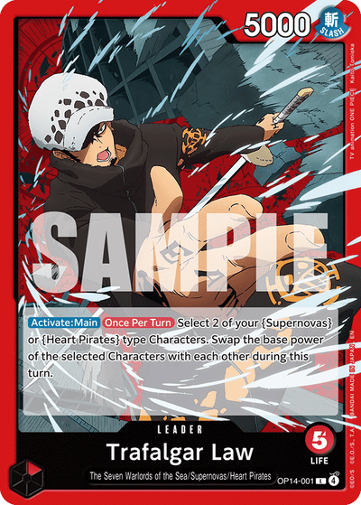 Trafalgar Law OP14-001 The Azure Sea's Seven One Piece Karte