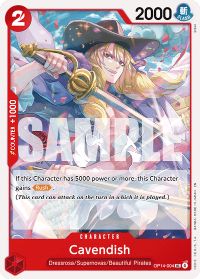 Cavendish OP14-004 The Azure Sea's Seven One Piece Karte