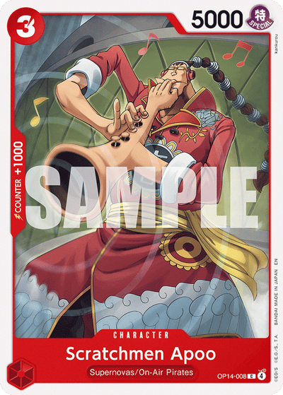 Scratchmen Apoo OP14-008 The Azure Sea's Seven One Piece Karte