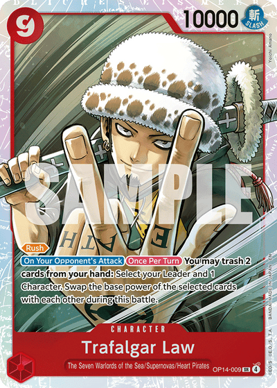 Trafalgar Law OP14-009 The Azure Sea's Seven One Piece Karte