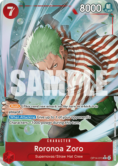 Roronoa Zoro OP14-015 (Parallel 1) The Azure Sea's Seven One Piece Karte