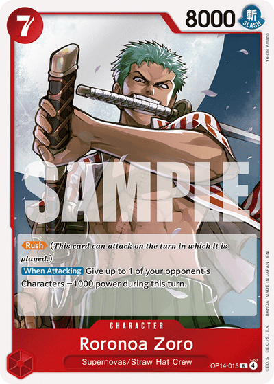 Roronoa Zoro OP14-015 The Azure Sea's Seven One Piece Karte