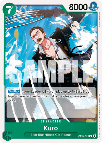 Kuro OP14-025 The Azure Sea's Seven One Piece Karte