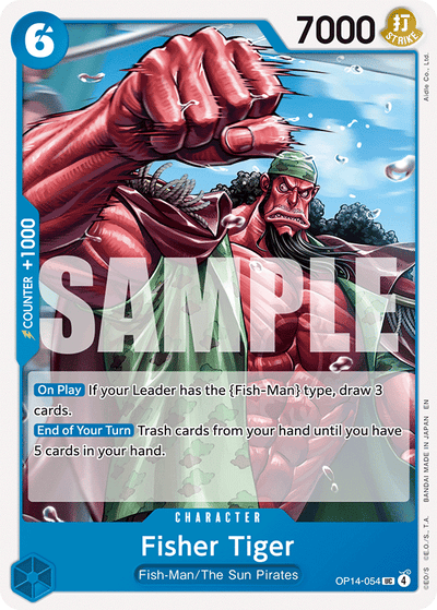 Fisher Tiger OP14-054 The Azure Sea's Seven One Piece Karte