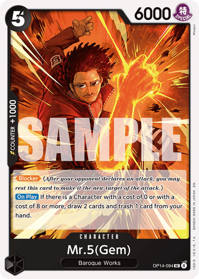 Mr.5(Gem) OP14-094 The Azure Sea's Seven One Piece Karte