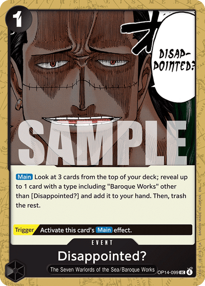 Disappointed? OP14-099 The Azure Sea's Seven One Piece Karte