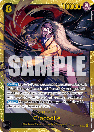 Crocodile OP14-120 The Azure Sea's Seven One Piece Karte