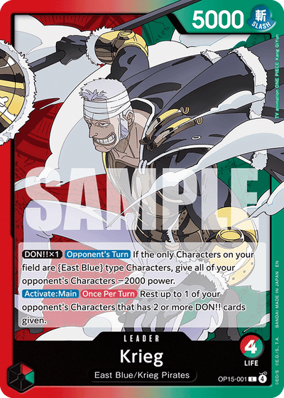 Krieg OP15-001 Adventure on Kami's Island One Piece Karte