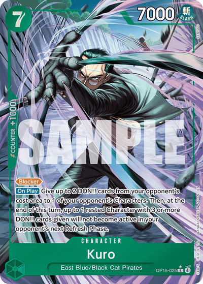 Kuro OP15-025 (Parallel 1) Adventure on Kami's Island One Piece Karte