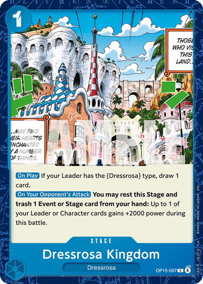 Dressrosa Kingdom OP15-057 Adventure on Kami's Island One Piece Karte