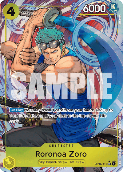 Roronoa Zoro OP15-113 (Parallel 1) Adventure on Kami's Island One Piece Karte