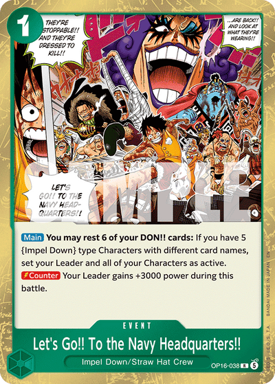 Let's Go!! To the Navy Headquarters!! OP16-038 The Time of Battle One Piece Karte