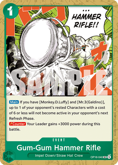 Gum-Gum Hammer Rifle OP16-040 The Time of Battle One Piece Karte