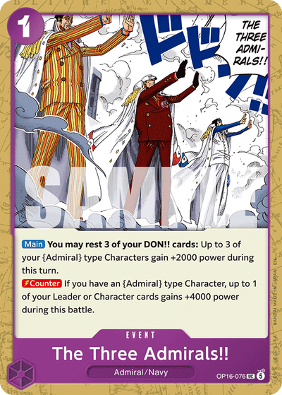 The Three Admirals!! OP16-076 The Time of Battle One Piece Karte