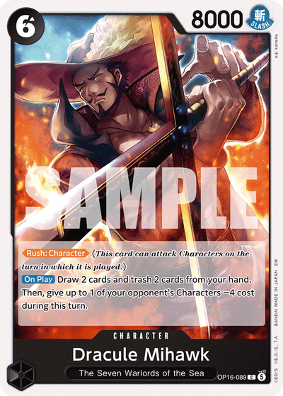 Dracule Mihawk OP16-089 The Time of Battle One Piece Karte