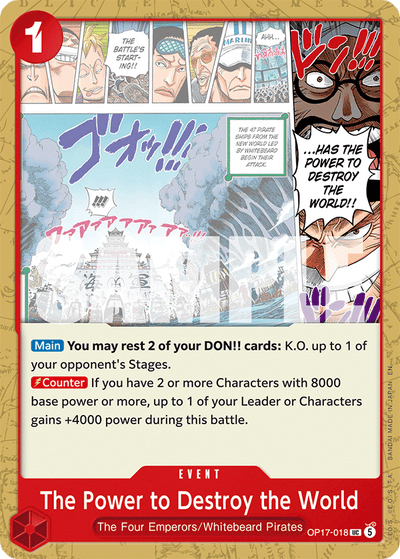 The Power to Destroy the World OP17-018 The World's Strongest Warriors One Piece Karte