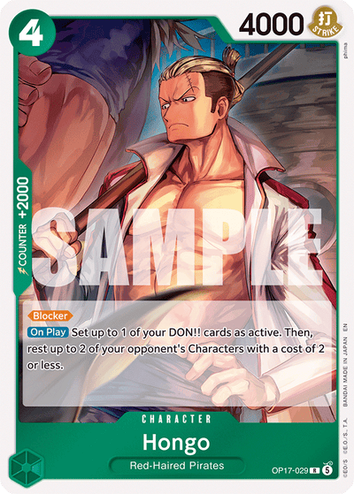 Hongo OP17-029 The World's Strongest Warriors One Piece Karte