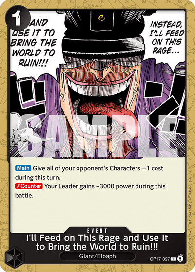 I'll Feed on This Rage and Use It to Bring the World to Ruin!!! OP17-097 The World's Strongest Warriors One Piece Karte