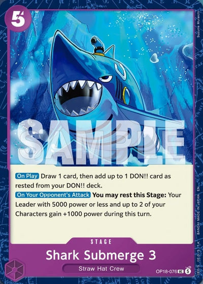 Shark Submerge 3 OP18-076 The Dominance of God One Piece Karte