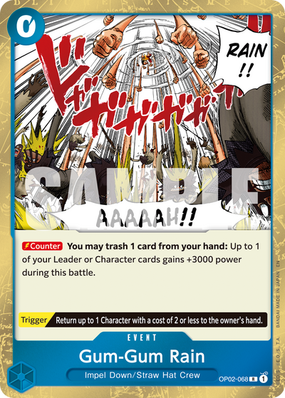 Gum-Gum Rain OP02-068_r1 One Piece Card The Best Vol. 2 One Piece Karte